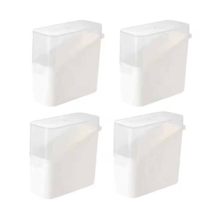 Contenedor de queso en rodajas para nevera, caja de almacenamiento de 4 piezas con tapa abatible, soporte para ahorro de queso blanco - 1
