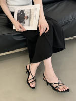Sandalias Platas para Mujer Diseño de Cabeza Redonda de Correa Fina Tacón Medio Versátil - details 20