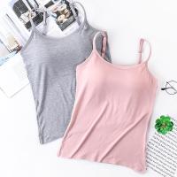 Camisola De Mujer Con Push-up Y Rellenos De Sujetador Anti-walking Color Sólido Talla Única Top De Verano De Algodón - details 3