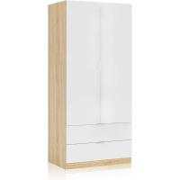 Armario de 2 Puertas y 2 Cajones Acabado en Blanco Artik Medidas: 81 cm (Ancho) x 180 cm (Alto) x 52 cm (Fondo) - details 5