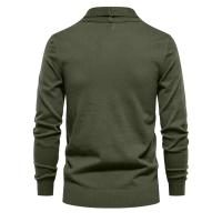 Cárdigan de algodón de invierno para hombre, suéter tejido con cuello a la moda para hombre - details 5