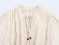 - Novedad de verano, minivestido de mujer con escote en pico y manga larga efecto arrugado - details 2
