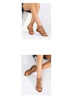 Sandalias de mujer sencillas de verano para vacaciones en la playa, nuevas, retro, con cremallera trasera plana, estilo étnico bohemio romano - details 1