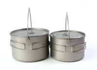 Olla colgante de titanio puro de una sola capa de 2,8l y olla colgante de 2L, sartén plegable y gruesa con asa para dos personas - details 1