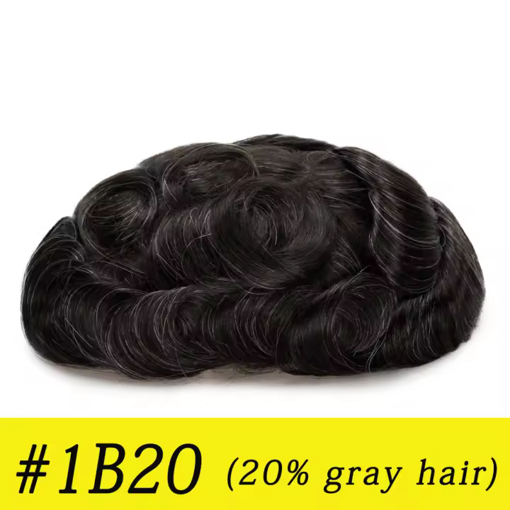 Q6 Base de encaje para hombres, peluquín duradero para hombre, Base de encaje transpirable, reemplazo de cabello humano Natural Real, Unidad de sistema de cabello, prótesis para hombres - 1