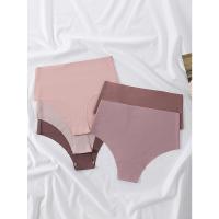 Paquete de 5 bragas de cintura alta sin costuras de colores surtidos, ropa interior y lencería para mujeres - details 4