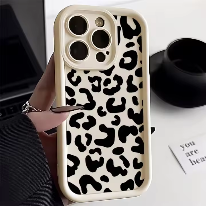 Funda de teléfono con estampado de leopardo para iPhone 11, Fundas de silicona para Iphone 16 Pro Max 13 14 15 12 7 8 Plus XS X SE 16promax 16pro - 1