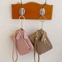 Cartera corta Retro con múltiples ranuras para tarjetas para mujer, cartera de mano con cremallera, monedero de Pu, carteras pequeñas de piel de vaca portátiles de Color sólido para fiesta - details 2