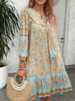 Vestido Boho de Playa de Verano Suelto y Casual con Estampado de Algodón Rayón - details 4