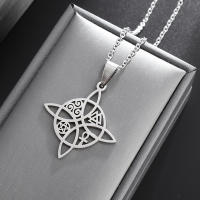 Collar Encanto Bruja Nudo Pendiente Acero Inoxidable Amuleto Joyería Afortunada Para Mujeres Triskelion Ankh Pentagon Valknut - details 3
