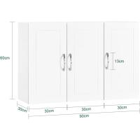 Armario Auxiliar Multiusos de Pared Mueble Baño Colgar Armario Suspendido con 2 Puertas Blanco 60 x 30 x 60 cm - details 21