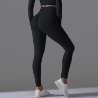 Hamidou-Pantalones deportivos de Yoga para mujer, mallas de cintura alta y caderas ajustadas, glúteos de melocotón, pantalones de Yoga desnudos de cintura alta - details 11