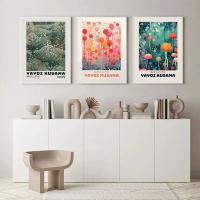 Póster de medusas coloridas del mundo infinito de Yayoi Kusama, pintura en lienzo nórdico japonés, exposición de arte de pared, decoración del hogar para sala de estar - details 4