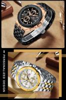 Reloj informal versátil de lujo para hombre, reloj de cuarzo resistente al agua con pantalla luminosa y banda de acero inoxidable - details 13