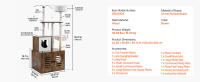 SucceBuy Árbol para gatos grande con caja para arena, 54.33 pulgadas de alto, condominio 2 en 1 de varios niveles con postes rascadores de sisal, perchas y hamaca para gatos de interior - details 9