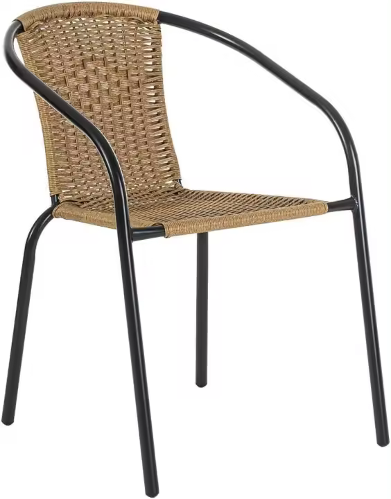 Conjunto de 2 Sillas de Jardín para Exterior |   2 Sillones de Ratán Natural y Acero para Balcón o Terraza |   Apilables |   Cómodas y resistentes | Conocimientos generales - 1