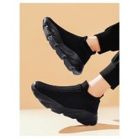 Zapatos Deportivos Con Plataforma A La Moda Para Hombre, Zapatillas Informales De Punto Rojo De Alta Calidad, Zapatillas Para Correr Ligeras Y Transpirables Sin Cordones Para Hombre - details 10