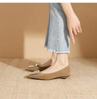 Zapatos de novia franceses de tacón bajo y poco profundos de nuevo estilo para mujer - details 10