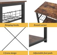 Cocina Mueble para Almacenamiento de Cocina Estantes de Cocina con Ganchos para Almacenamento Estante de Horno de Microondas,Estanterías de Cocina con 3+3 estantes Blanco - details 18