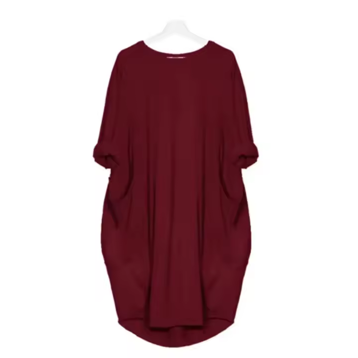 Vestido Suelto Casual para Mujer con Bolsillo Moda Callejera de Talla Grande - 1