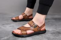 Sandalias de verano para hombre, cómodas sandalias de cuero con plataforma para exteriores, suela suave antideslizante, zapatos informales de trekking para verano, zapatos de playa para niño - details 22