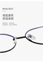 Monturas de gafas cuadradas clásicas protectoras de luz azul de metal redondo para hombre, gafas transparentes para ordenador, gafas para mujer - details 8