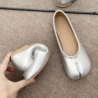 Zapatos planos de cuero con punta abierta y pezuña para mujer, mocasines vaqueros Mary, zapatos de bailarina para mujer - details 9