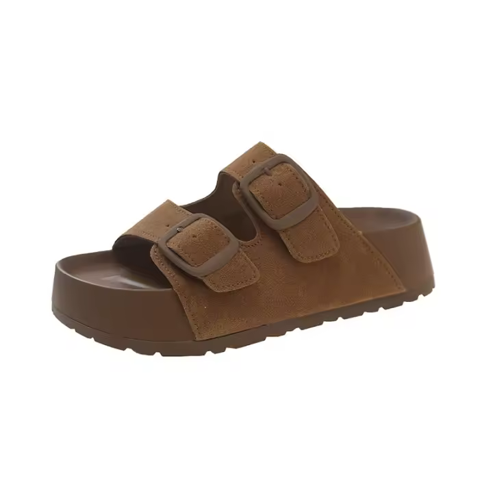 Pantuflas mujer 2025 nuevas con falda, zapatillas geniales de suela gruesa. - 1