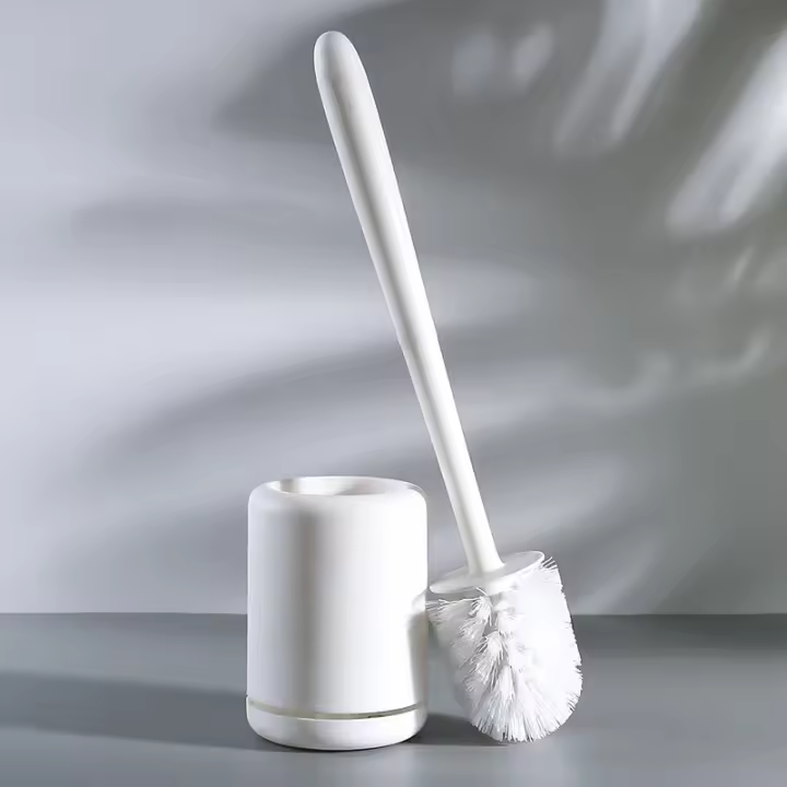 Cepillo De Inodoro Con Soporte Montaje En Pared Secado Rápido Accesorio De Baño Ecológico Y Duradero - 1