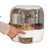Capacidad 360 °   Dispensador giratorio de cereales redondo de 6 rejillas con cubierta de plástico, contenedor de cereales, utensilios de cocina - details 2