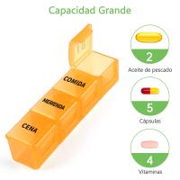 Pastillero Semanal, 4 tomas en Español, Pastillero Diario con 28 Compartimentos, Organizador de Pastillas y dispensadores Comprimidos para Viaje - details 0