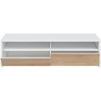 Mueble de salón, acabado color blanco Artik y roble canadiense, medidas: 130 cm (ancho) x 35,5 cm (alto) x 40,2 cm (fondo) - details 4