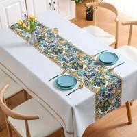 Mantel de Mesa de Cerámica Vintage Azul y Blanco Impermeable para Cocina y Sala de Estar - details 5
