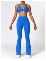 Pantalones de Yoga con Flecos en Forma de V para Mujeres Leggings de Cintura Alta y Pierna Ancha para Gimnasio y Deportes Pantalones de Baile - details 14