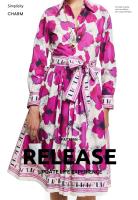 CHCH Vestido de fiesta con estampado de falda larga y camisa con mangas nuevas para mujer - details 1