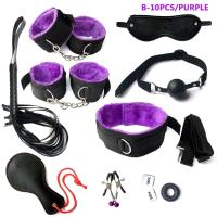 Leten-Kits de Bondage para mujeres, esposas, mordaza, látigo, pinzas para pezones, juguetes eróticos para mujeres, parejas, tienda sexual para adultos, tapón Anal, cola - details 6