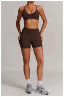Conjunto de Gimnasio Yoga UDS para Mujeres Ropa de Entrenamiento de Manga Corta, Camisón Largo, Monos de Camping PIESS, Shorts de Correr - details 22
