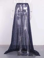 Corpiño elegante de noche con deslumbrantes lentejuelas sin hombros, faldas desmontables, vestido de fiesta largo hasta el suelo. - details 17