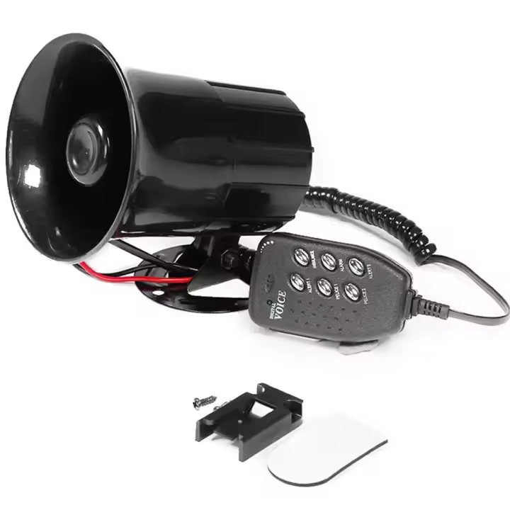 Bocina de aire fuerte automática para motocicleta, altavoz de sonido de sirena de 6 tonos, megáfono de alarma para furgoneta - 1