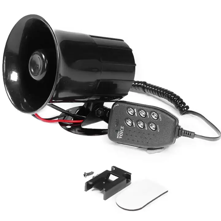 Bocina de aire fuerte automática para motocicleta, altavoz de sonido de sirena de 6 tonos, megáfono de alarma para furgoneta - 1