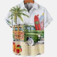 Camisa hawaiana con estampado de hojas para hombre, cárdigan vintage, floral, retro, social, hawaiana, Haruku, moda coreana, - details 2