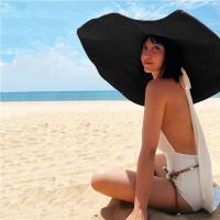 Sombreros anchos grandes de verano para mujer, sombrilla de gran tamaño, sombrero de playa con protección UV para mujer de paja de viaje - details 2