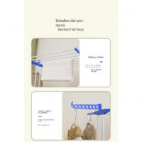Colgador Vertical con ruedas, Percha de tres capas, Percha plegable, Percha extraíble - details 10