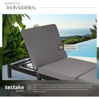 Taburete de Jardín Exterior de Ratán y Acero Tumbona de Piscina con Resaldo Ajustable en 6 Posiciones Tumbona de Playa Estable y Resistente a Intemperie Limpieza Fácil - details 5