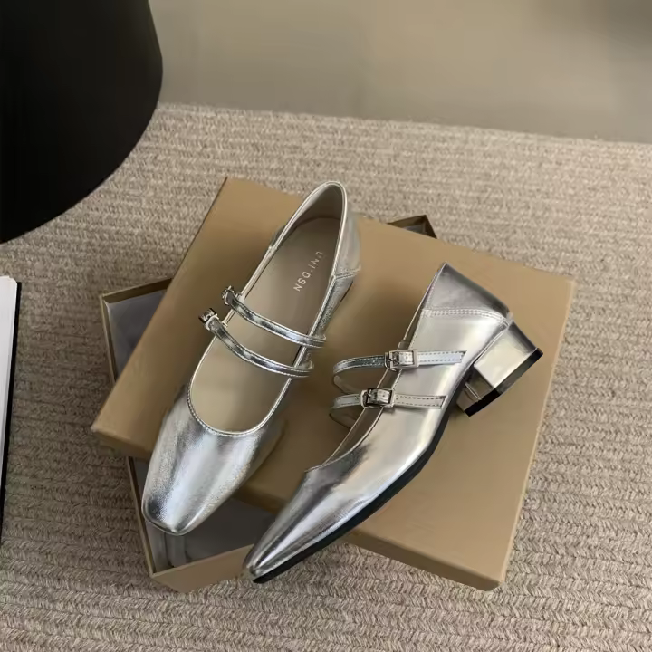 Zapatos Mary Jane de tacón en bloque para desplazamiento, Zapatos suaves, estilo hada francesa - 1