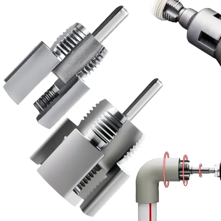 Herramienta Para Cortar Roscas De Tubos, Enhebrador Integrado Interno Y Externo De Tubos De Agua De 1/2 Y 3/4, Kit Enhebrador De Tubos De PVC Compatible Con Taladro Eléctrico, Herramienta Enhebradora De PVC Para Taladro Eléctrico - 1