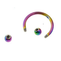 Piercing Circular de acero inoxidable para el cuerpo, anillo quirúrgico de 2 piezas x 4 colores, para la nariz, labio, BCR, Tragus - details 4