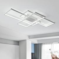 Lámpara de techo regulable, 110 cm con control remoto candelabro moderno, acrílico cuadrado de 70 W cerca de la luz de techo para la sala de estar del dormitorio, blanco - details 0