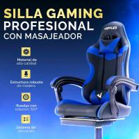Silla de Juegos Profesional con Masajeador Ergonómica de Oficina con Altura Ajustable y Respaldar Rebotable - details 28