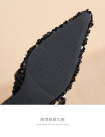 Zapatos planos de lentejuelas plateadas con punta puntiaguda Xiaoxiangfeng - details 7